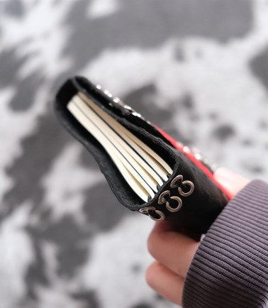 Carnet Autruche cœur rouge A6