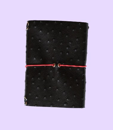 Carnet Autruche cœur rouge A6
