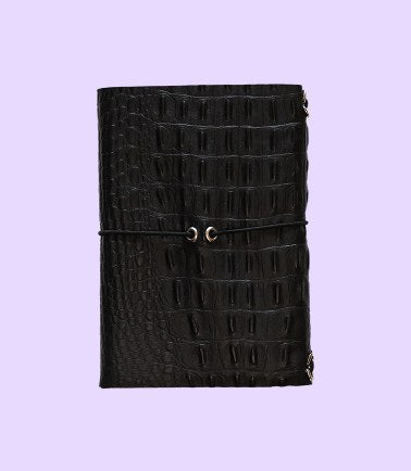 Carnet Croco clous cœur sacré A6