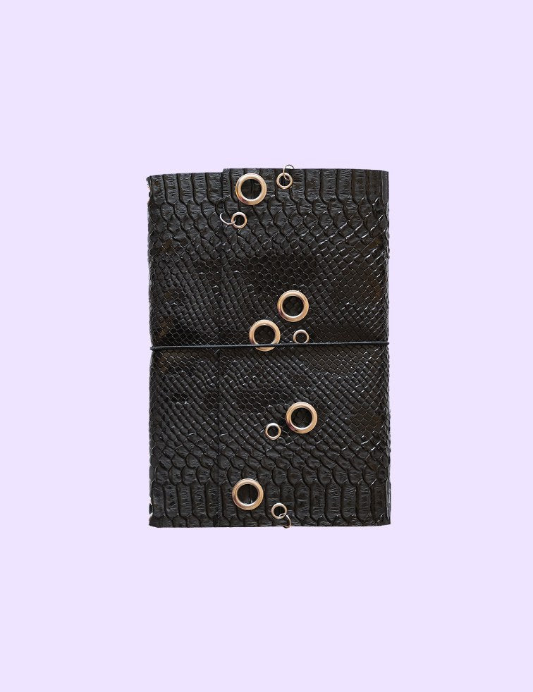 Carnet Python œillets cuivrés A5